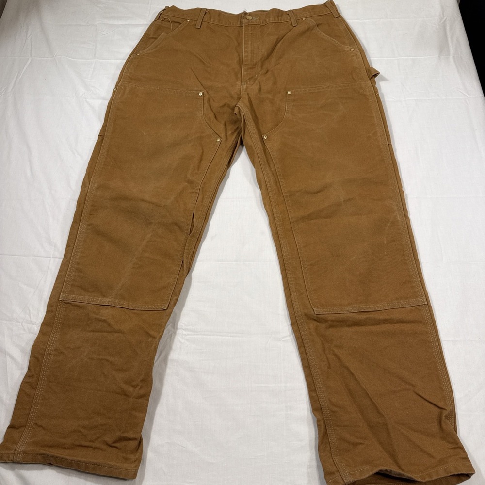 pANTS DOUBLE KNEE vtg Carhartt b01 bROWN carpenter mEN 38X34 union usa made